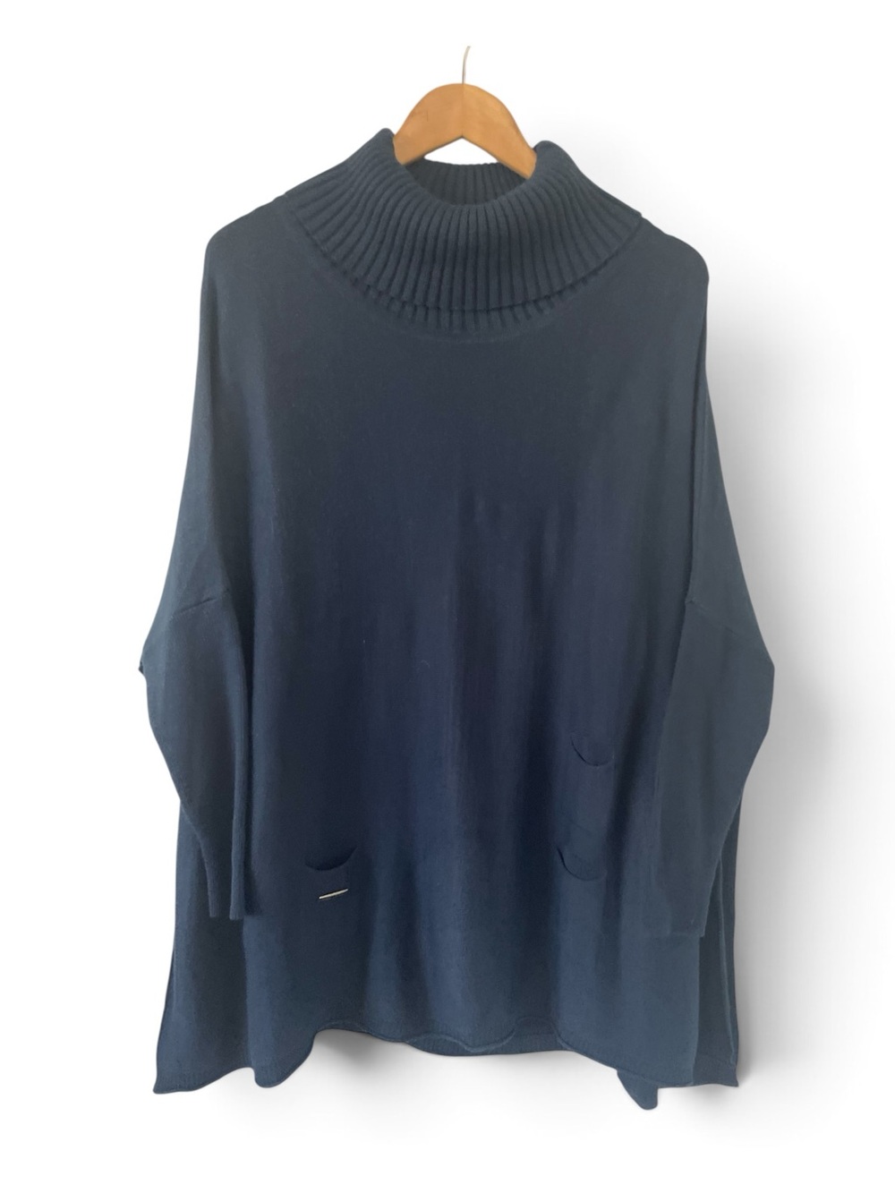 MERSEA Women's Catalina Blue Turtleneck Travelers Sweater One Size